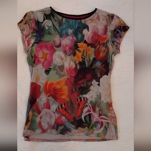Ted Baker T-Shirt Top, Size 1, Floral